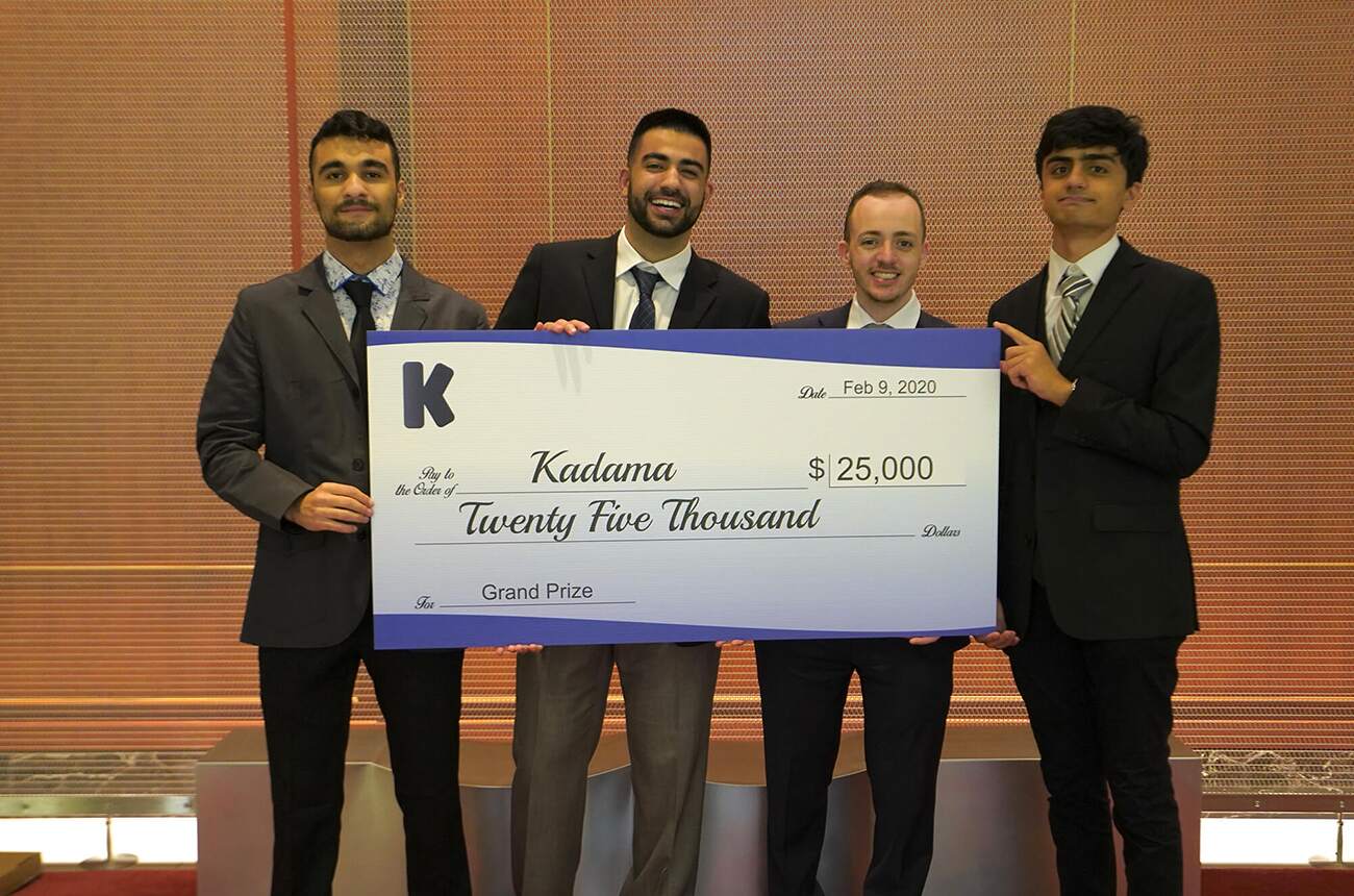Kadama ranks as #1 student led startup in the Northwest and wins $10K award.