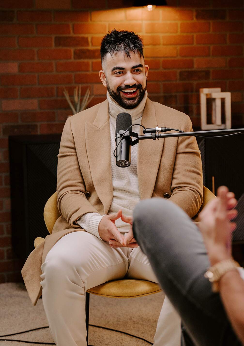 Amin Shaykho on a podcast.